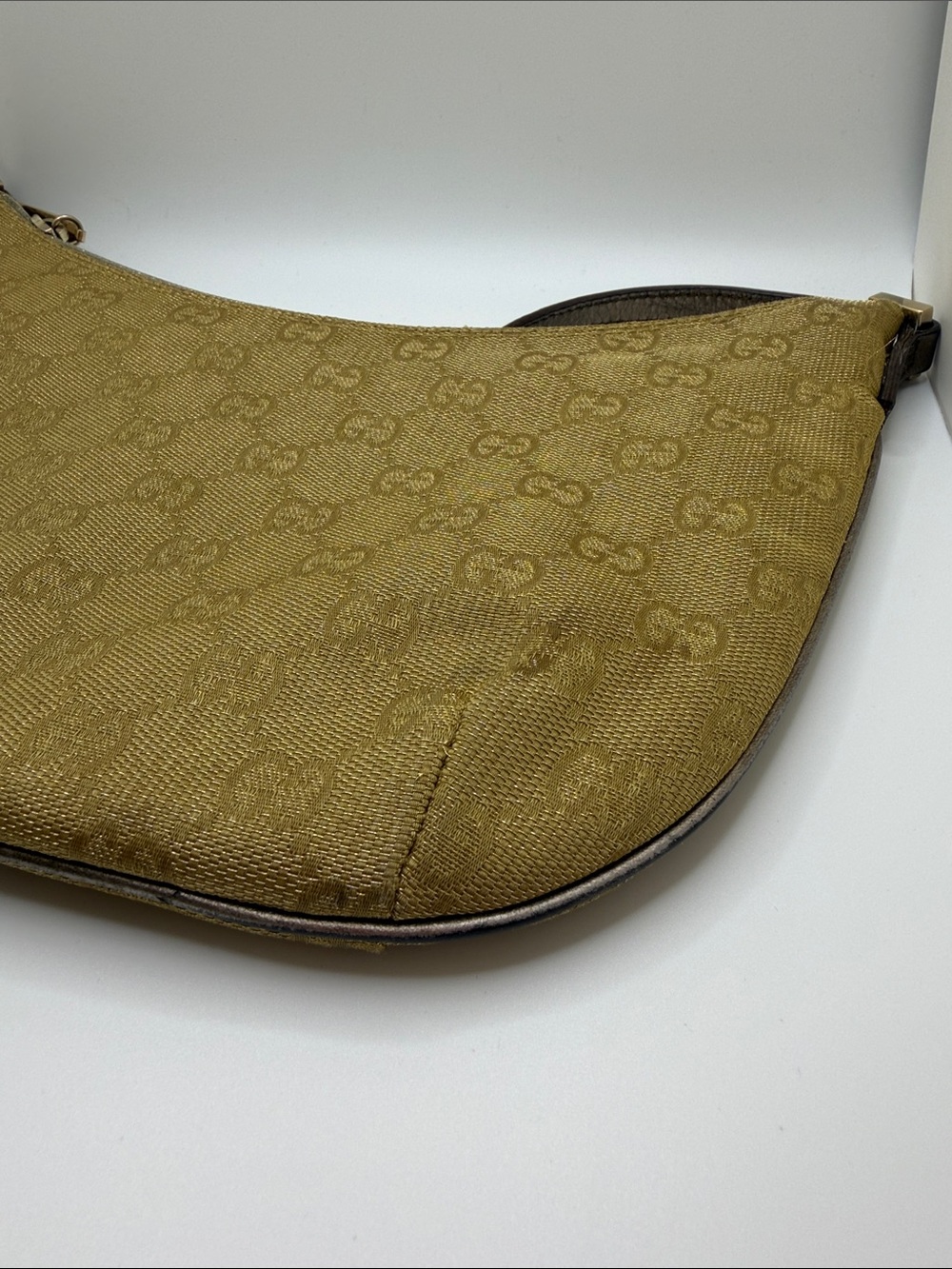 Gucci gold canvas and leather shoulder bag (TOM FORD ERA) - Picture 4 of 5